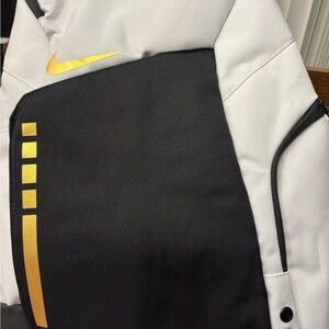 Nike Black and White Elite Hoops Backpack with Gold Details NWT